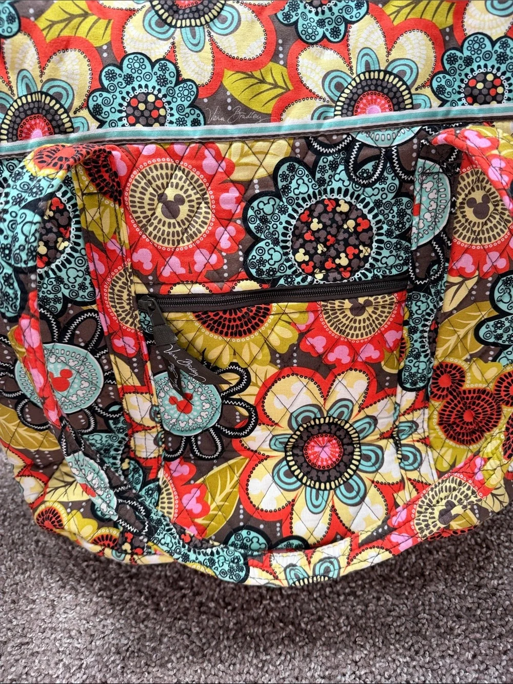 Vera Bradley x Disney Parks Quilted Floral Tote Bag in Multicolor - Picture 3 of 4